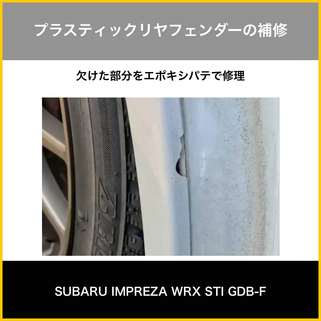 プラスティックリアフェンダーの修理
