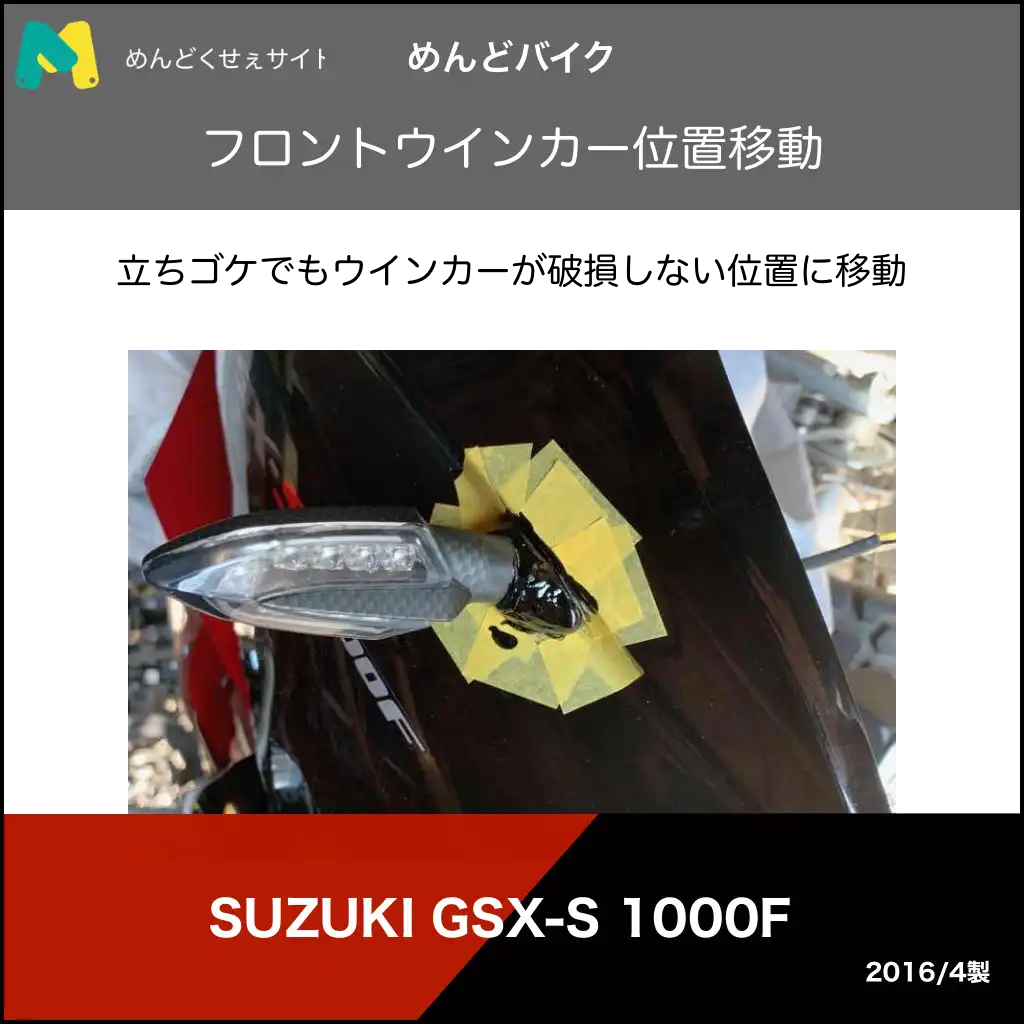 立ちゴケでもウインカーが破損しない位置に移動